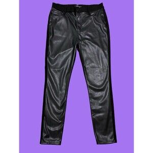 Judy Blue High-waist Faux Leather and Denim Skinny Jeans Black size 13/31